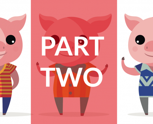 3 little pigs standing in a row, who had the better marketing or business development plan? Part Two