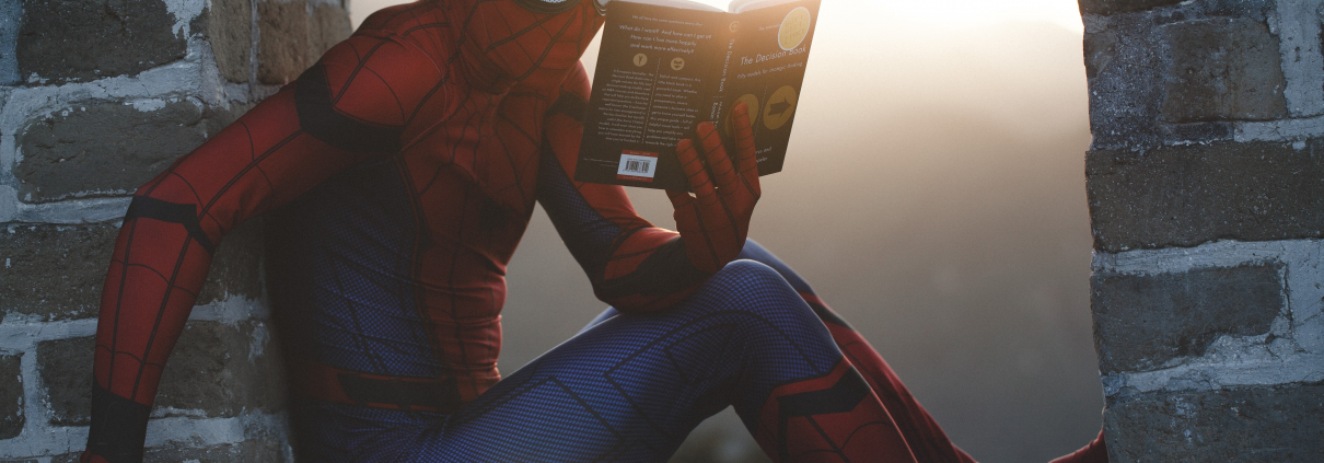 spider man reading a book revenue growth blog, by Scott Silverman, Los Angeles copywriter and brand discovery.