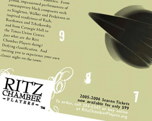 Ritz Chamber Players print ad, a B2C marketing sample by Scott Silverman, Los Angeles copywriter and brand consultant.