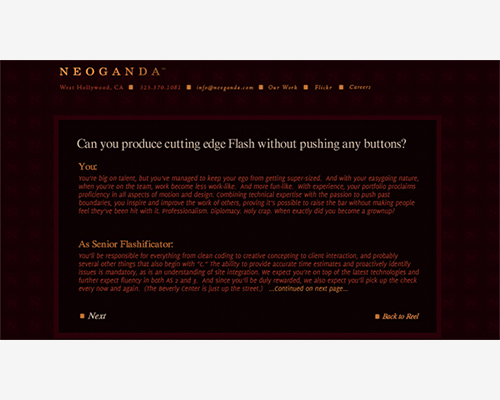 Neoganda website, a human resources marketing sample by Scott Silverman, Los Angeles copywriter and brand consultant.