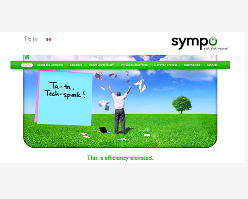 Sympo website, a Technology marketing sample by Scott Silverman, Los Angeles copywriter and brand consultant.